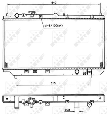 NRF Køler, motorkøling 509511 for MAZDA