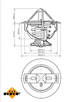 NRF Termostat, kølemiddel 725031 for FIAT VAG