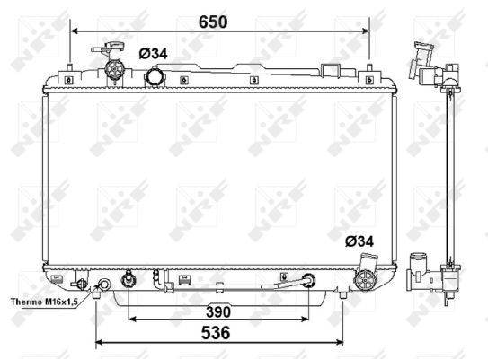 NRF Køler, motorkøling 58415 for TOYOTA