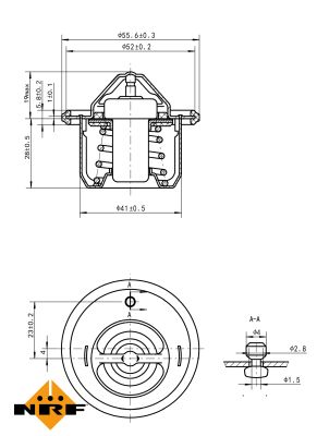 NRF Termostat, kølemiddel 725152 for HONDA ROVER
