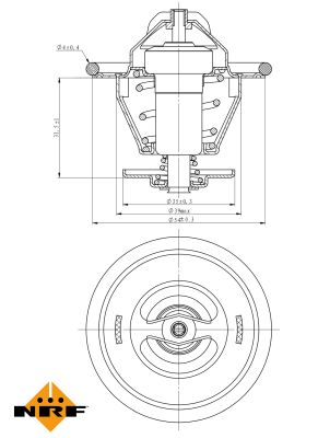 NRF Termostat, kølemiddel 725202 for FORD VOLVO