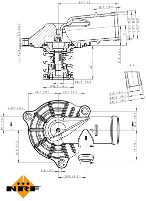 NRF Termostat, kølemiddel 725221 for OPEL VAUXHALL FIAT SUZUKI