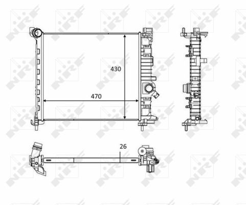 NRF Køler, motorkøling 58473 for OPEL VAUXHALL