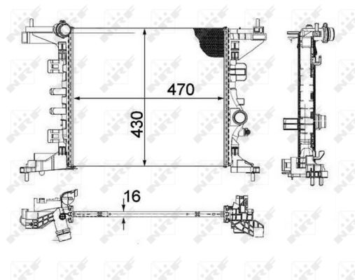 NRF Køler, motorkøling 58477 for OPEL VAUXHALL