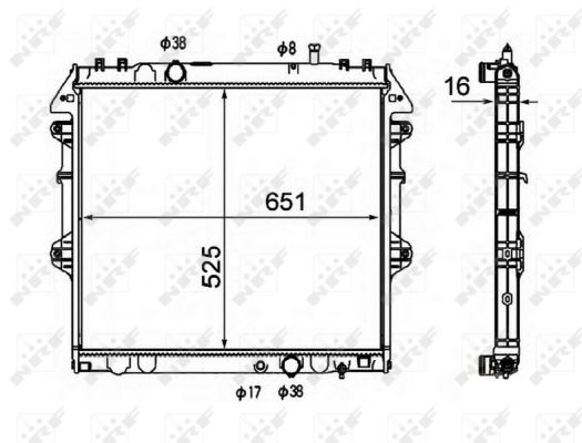 NRF Køler, motorkøling 58491 for TOYOTA