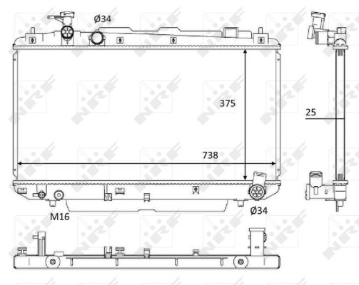 NRF Køler, motorkøling 58645 for TOYOTA