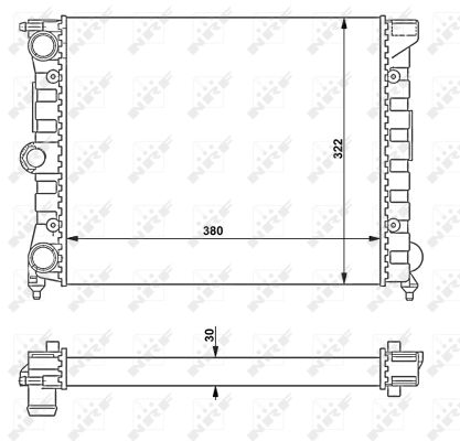 NRF Køler, motorkøling 58696 for SEAT VW