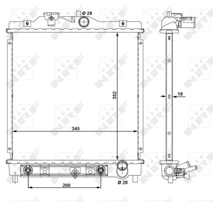 NRF Køler, motorkøling 516355 for HONDA ROVER