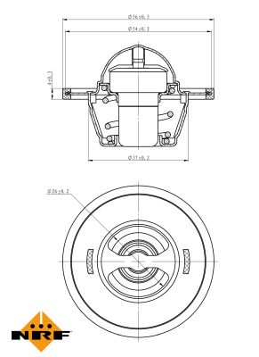 NRF Termostat, kølemiddel 725016 for FORD CHRYSLER MAZDA ROVER