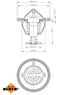 NRF Termostat, kølemiddel 725107 for MITSUBISHI FUSO (MITSUBISHI) PROTON NISSAN