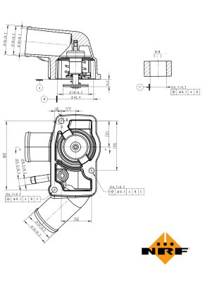 NRF Termostat, kølemiddel 725010 for SAAB OPEL VAUXHALL
