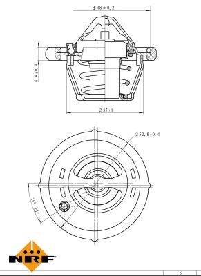 NRF Termostat, kølemiddel 725182 for FORD