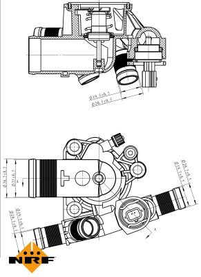 NRF Termostat, kølemiddel 725051 for OPEL VAUXHALL GENERAL MOTORS NISSAN RENAULT