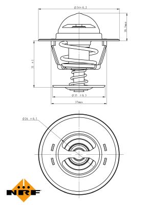 NRF Termostat, kølemiddel 725213 for VAG SEAT