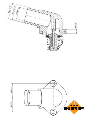 NRF Termostat, kølemiddel 725037 for PEUGEOT