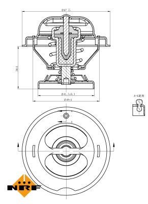 NRF Termostat, kølemiddel 725068 for MERCEDES-BENZ DAEWOO