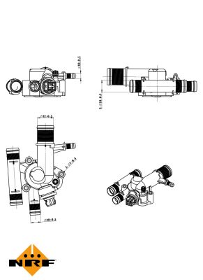NRF Termostat, kølemiddel 725059 for OPEL VAUXHALL NISSAN DACIA RENAULT SUZUKI GENERAL MOTORS