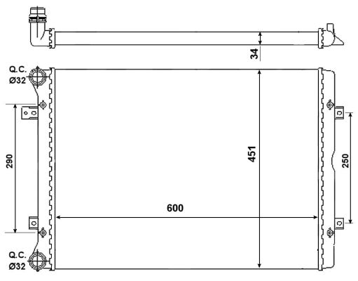 NRF Køler, motorkøling 53022 for FORD VW