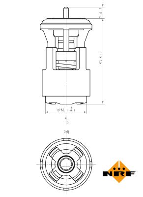 NRF Termostat, kølemiddel 725133 for VAG LAND ROVER