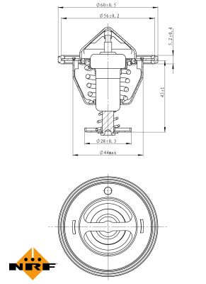 NRF Termostat, kølemiddel 725088 for OPEL GENERAL MOTORS NISSAN RENAULT TRUCKS