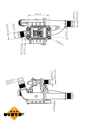 NRF Termostat, kølemiddel 725163 for FORD VOLVO CITROËN FIAT PEUGEOT MAZDA SUZUKI MINI