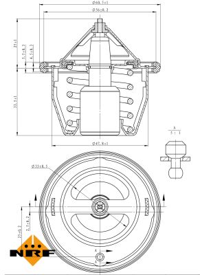 NRF Termostat, kølemiddel 725012 for SUBARU