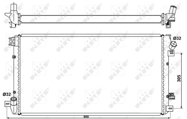 NRF Køler, motorkøling 53076 for OPEL VAUXHALL NISSAN RENAULT