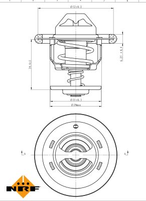 NRF Termostat, kølemiddel 725206 for FORD MERCURY MAZDA