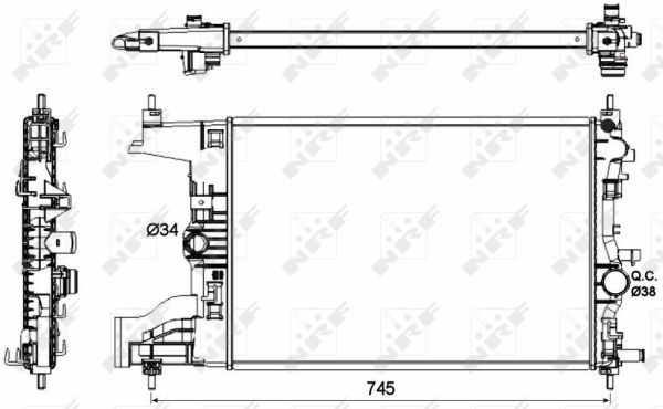NRF Køler, motorkøling 53148 for OPEL VAUXHALL