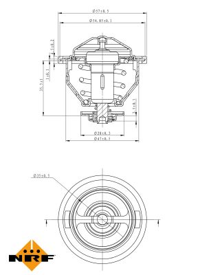 NRF Termostat, kølemiddel 725140 for FIAT PEUGEOT CITROËN HYUNDAI LANCIA FSO LADA RENAULT SUZUKI TOYOTA