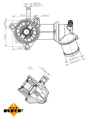 NRF Termostat, kølemiddel 725164 for OPEL GENERAL MOTORS VAUXHALL FIAT CHEVROLET JEEP CHRYSLER SUZUKI