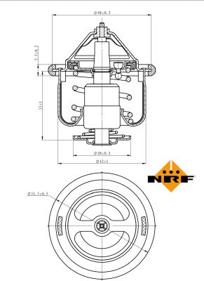 NRF Termostat, kølemiddel 725190 for TOYOTA