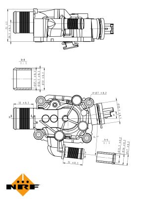 NRF Termostat, kølemiddel 725081 for PEUGEOT