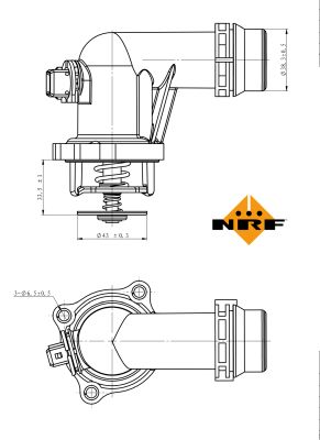 NRF Termostat, kølemiddel 725001 for BMW