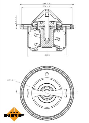 NRF Termostat, kølemiddel 725084 for SUBARU