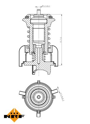 NRF Termostat, kølemiddel 725095 for SKODA MAN
