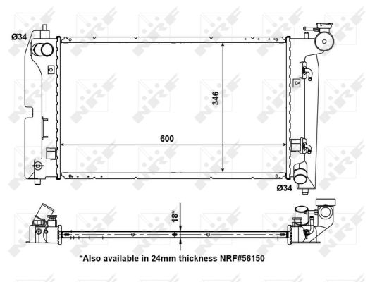 NRF Køler, motorkøling 53325 for TOYOTA
