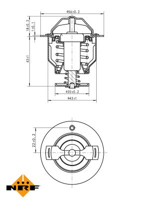 NRF Termostat, kølemiddel 725119 for VOLVO SMART PEUGEOT KIA HYUNDAI MERCEDES-BENZ MITSUBISHI NISSAN LEXUS TOYOTA