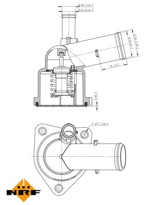 NRF Termostat, kølemiddel 725043 for LEXUS TOYOTA