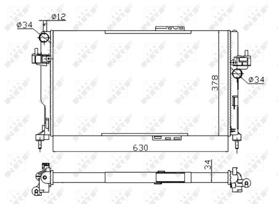 NRF Køler, motorkøling 58282a for OPEL VAUXHALL