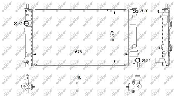 NRF Køler, motorkøling 59205 for MAZDA