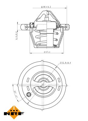 NRF Termostat, kølemiddel 725159 for FORD VOLVO MAZDA