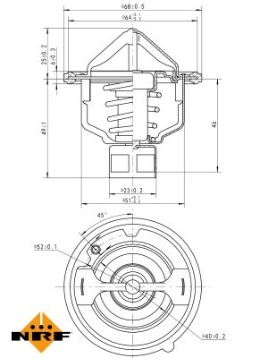 NRF Termostat, kølemiddel 725142 for NISSAN