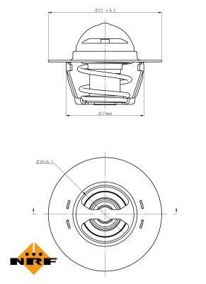 NRF Termostat, kølemiddel 725128 for PEUGEOT VOLVO OPEL VAUXHALL CITROËN FIAT