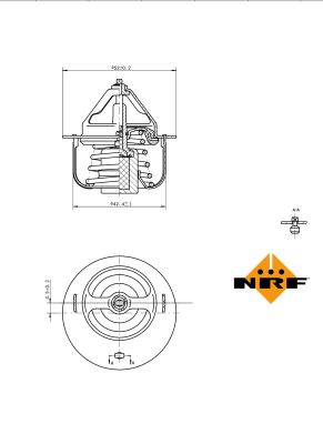 NRF Termostat, kølemiddel 725054 for DAIHATSU HONDA TOYOTA KIA