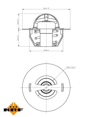 NRF Termostat, kølemiddel 725129 for TALBOT CITROËN PEUGEOT VOLVO LANCIA FIAT ROVER RENAULT
