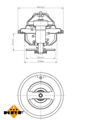 NRF Termostat, kølemiddel 725067 for FORD MERCEDES-BENZ