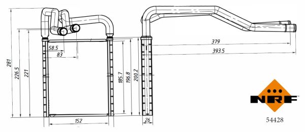 NRF Varmeelement, kabinevarme 54428 for HYUNDAI