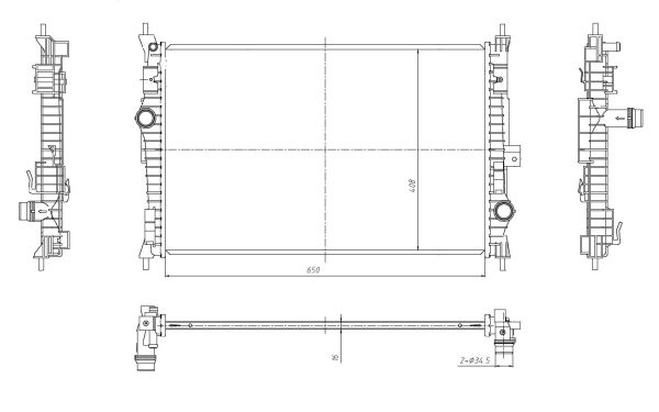 NRF Køler, motorkøling 59302 for VAUXHALL CITROËN TOYOTA