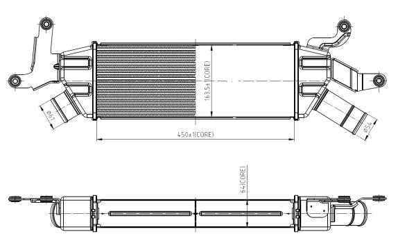 NRF Ladeluftkøler 309042 for PEUGEOT MITSUBISHI